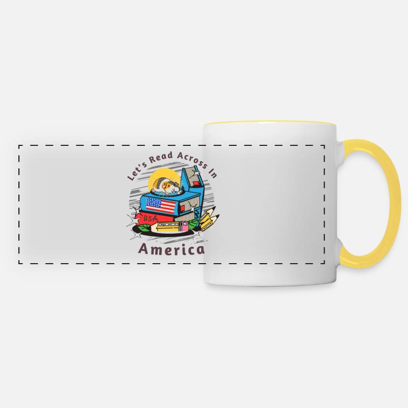 Read Across America Hamster - Panoramic Mug - white/yellow