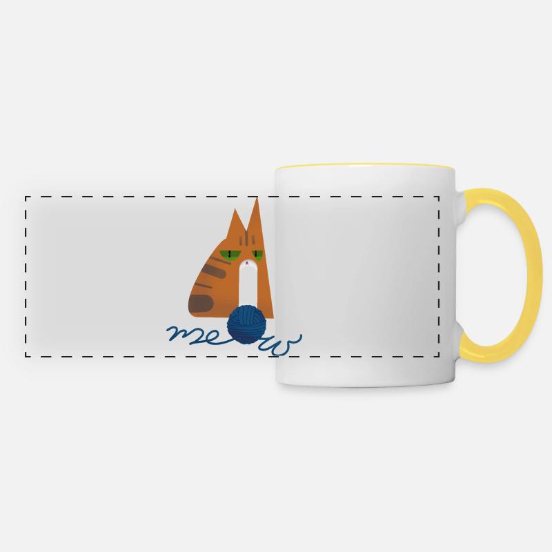 Kitten (red) - Panoramic Mug - white/yellow