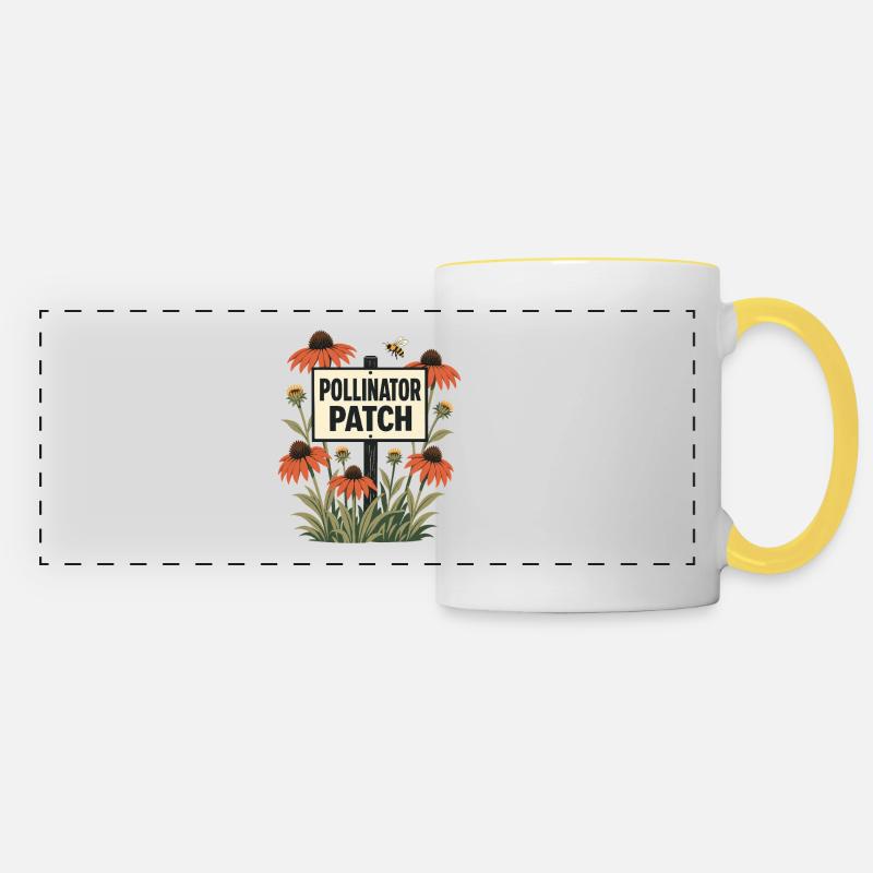 Pollinator Patch Native Pollinator Garden Gardener - Panoramic Mug - white/yellow