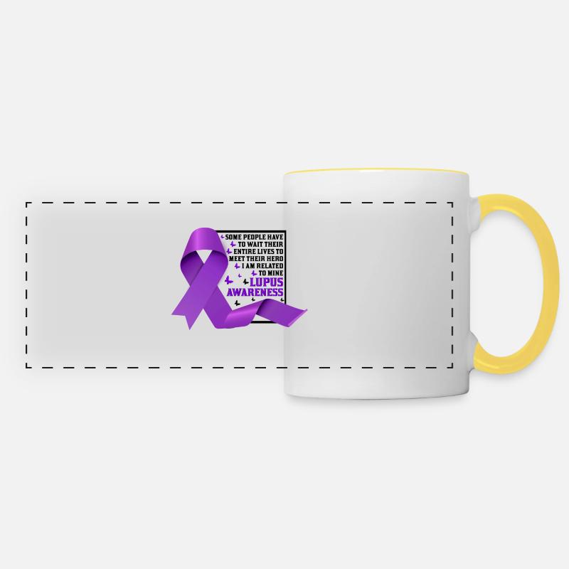 Mois de la sensibilisation au lupus - Mug panoramique contrasté et blanc - blanc/jaune