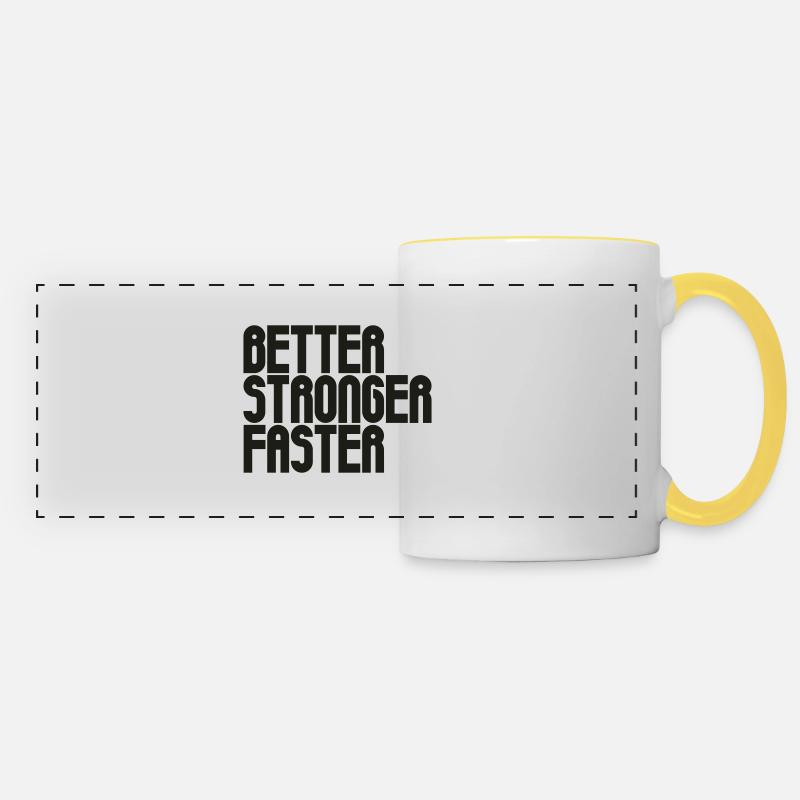 Mieux, plus fort, plus rapide - Mug panoramique contrasté et blanc - blanc/jaune