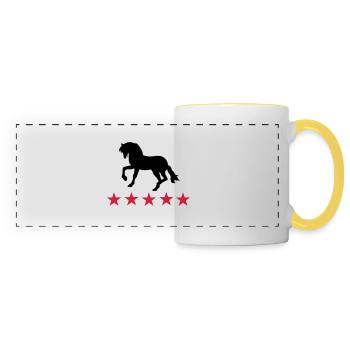 chevaux - Mug panoramique contrasté et blanc - blanc/jaune - Devant