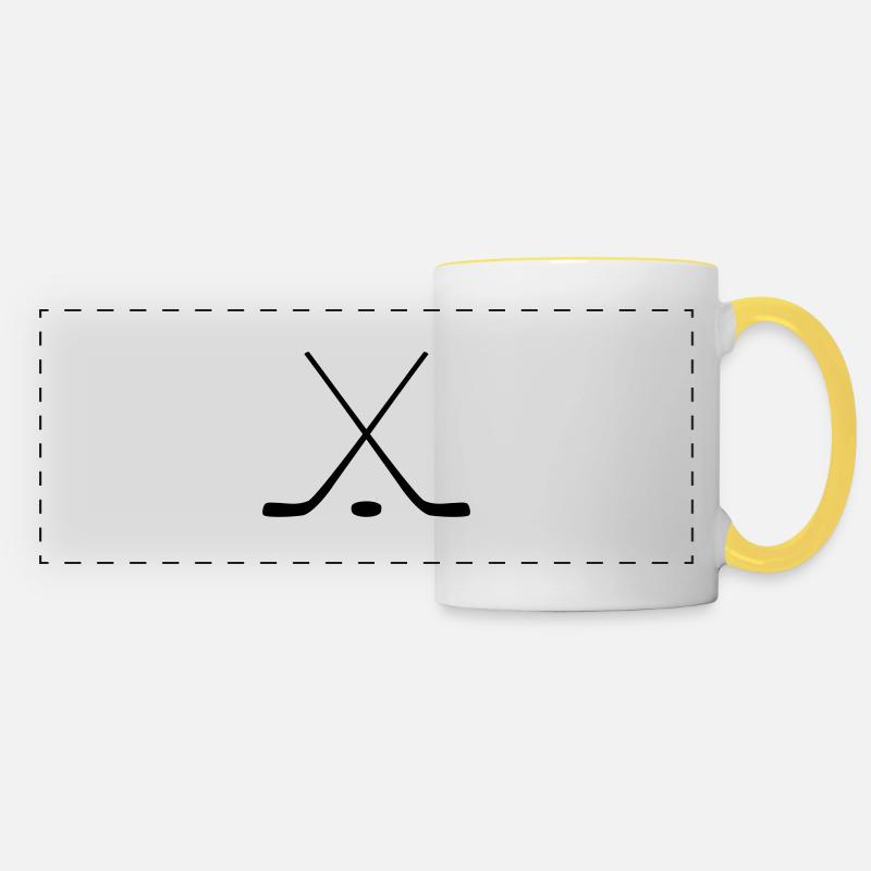hockey - Panoramic Mug - white/yellow