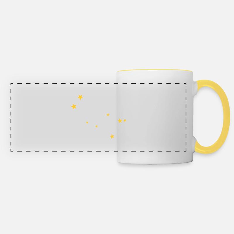 Gemini constellation - Panoramic Mug - white/yellow