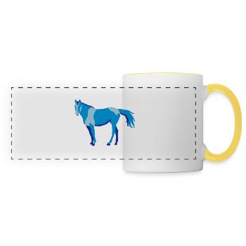 Horses horse, - Panoramic Mug - white/yellow - Front