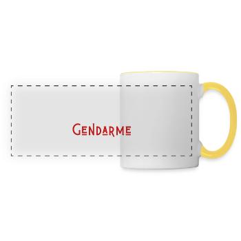 pas parfait mais gendarme - Mug panoramique contrasté et blanc - blanc/jaune - Devant
