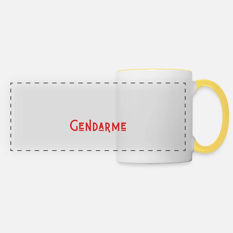 pas parfait mais gendarme - Mug panoramique contrasté et blanc - blanc/jaune