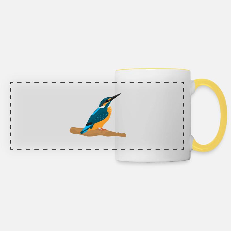 Kingfisher - Panoramic Mug - white/yellow
