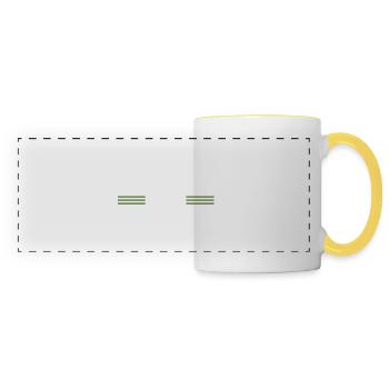 couper le bois arboriculture menuisier - Mug panoramique contrasté et blanc - blanc/jaune - Devant