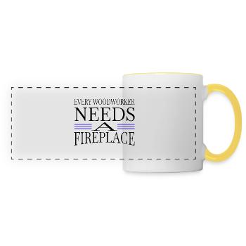 apprentice forest work construction carpenter - Panoramic Mug - white/yellow - Front