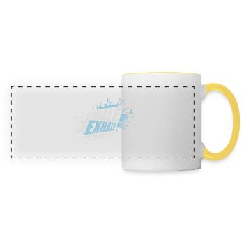 Inspirez expirez Yoga citation - Mug panoramique contrasté et blanc - blanc/jaune - Devant