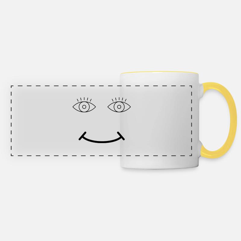 Face - Panoramic Mug - white/yellow