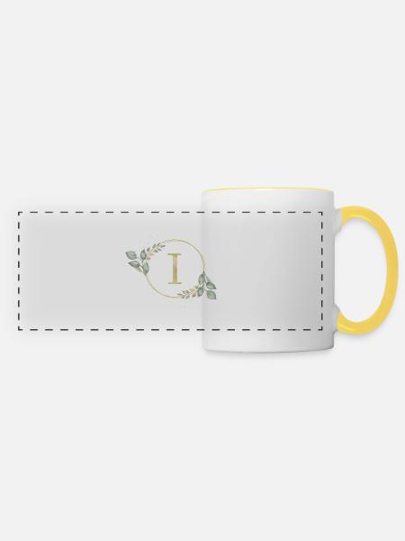 Customizable Monogram I - Panoramic Mug - white/yellow