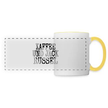 lieblingshund tasse büro weihnachten koffein - Panoramatasse - Weiß/Gelb - Vorne