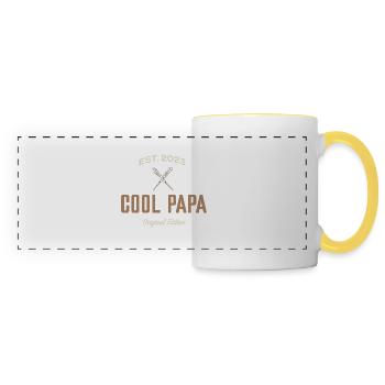 cool papa - Mug panoramique contrasté et blanc - blanc/jaune - Devant