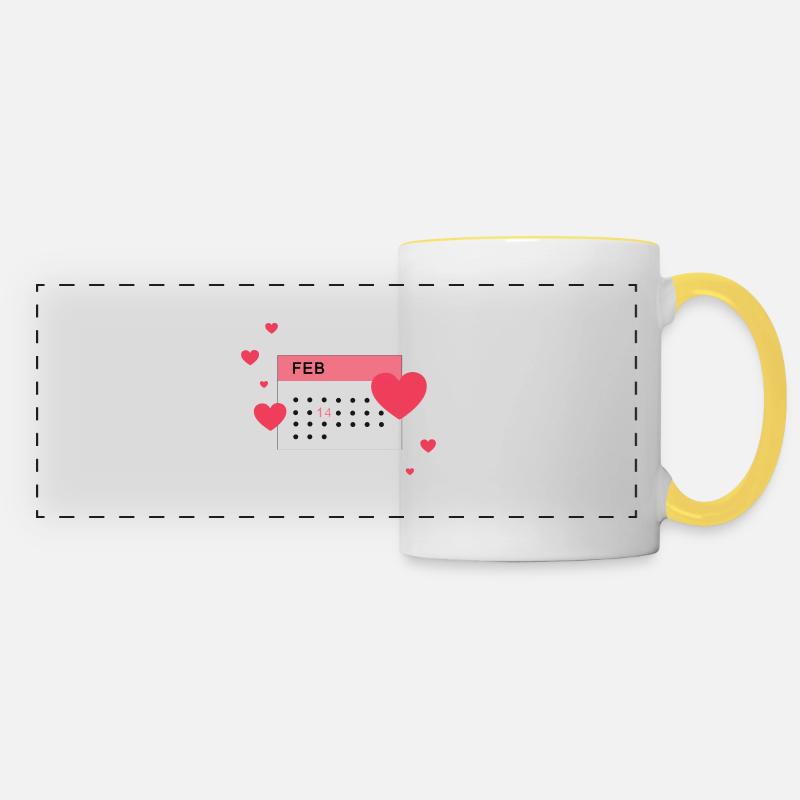 Kalender 14 Multiple Heart - Panoramatasse - Weiß/Gelb