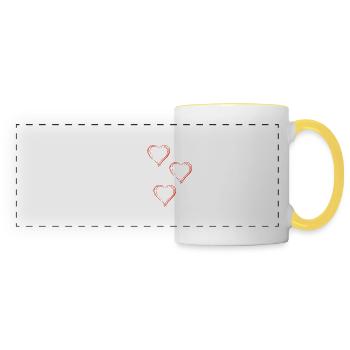 Je suis Amour - Citation positive - Mug panoramique contrasté et blanc - blanc/jaune - Devant