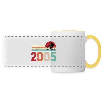 Vintage Geburtstag Retro Sonnenuntergang Design - Panoramatasse - Weiß/Gelb - Vorne