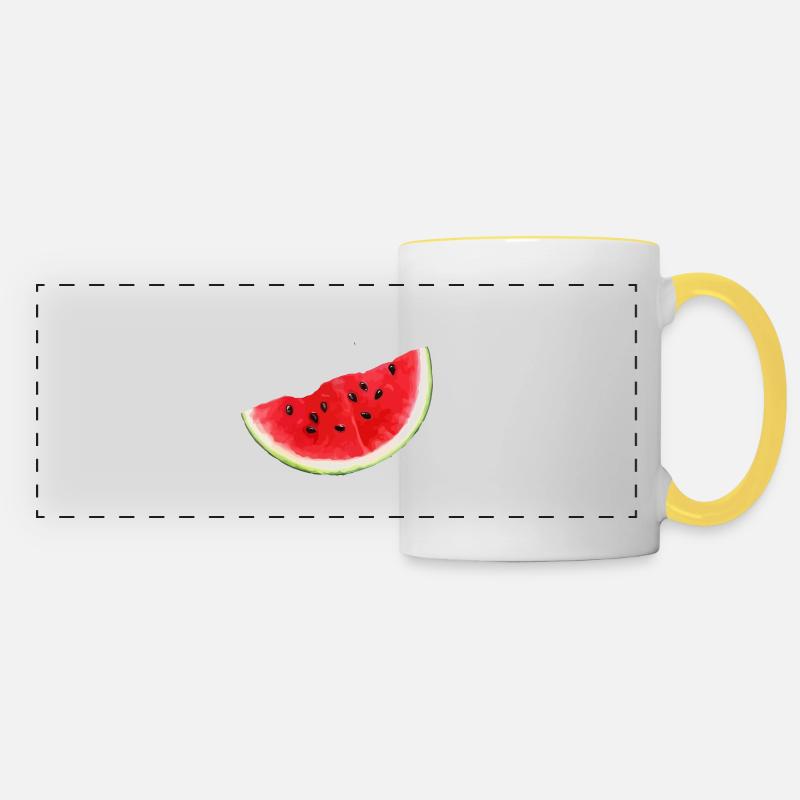Il ne s’agit pas d’une collection de pastèques Palestine - Mug panoramique contrasté et blanc - blanc/jaune