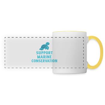 Marine Conservation. - Panoramic Mug - white/yellow - Front