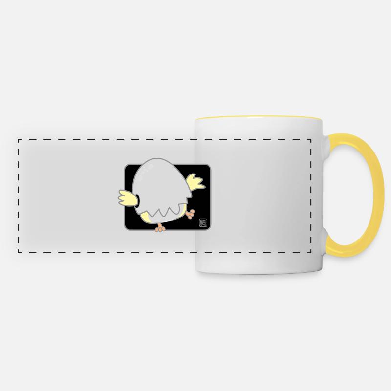 Bird Korean - Japanese Style 01 - Panoramic Mug - white/yellow