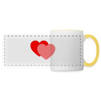 2 Hearts - Panoramic Mug - white/yellow - Front