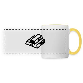 Icône Silhouette dorée - Mug panoramique contrasté et blanc - blanc/jaune - Devant