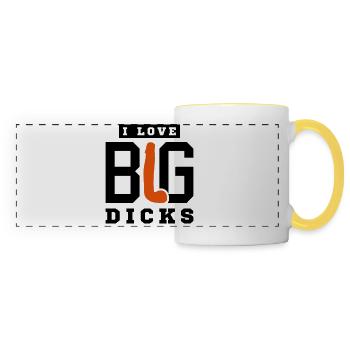 Ich liebe Penis - Panoramatasse - Weiß/Gelb - Vorne