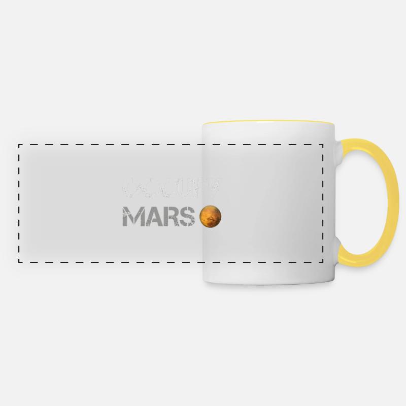 occupy mars - Panoramic Mug - white/yellow