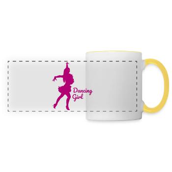 Danse tournoi Danse de société Danse latine - Mug panoramique contrasté et blanc - blanc/jaune - Devant