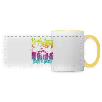 Punta Cana République dominicaine - Mug panoramique contrasté et blanc - blanc/jaune - Devant