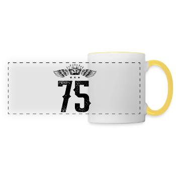 75 Number crown - Panoramic Mug - white/yellow - Front