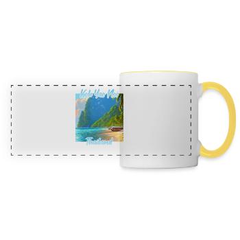 Coucher de soleil à Koh Yao Noi en Thaïlande - Mug panoramique contrasté et blanc - blanc/jaune - Devant