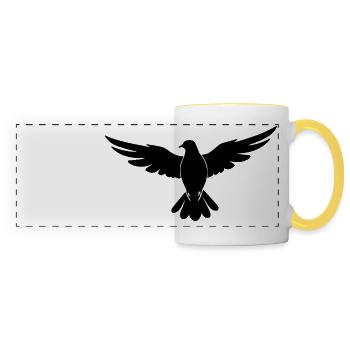 Colombe de la Paix Pidgeon - Religion Design - Mug panoramique contrasté et blanc - blanc/jaune - Devant