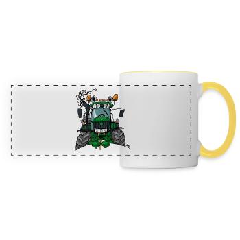 0427 green tractor 6620 - Panoramic Mug - white/yellow - Front