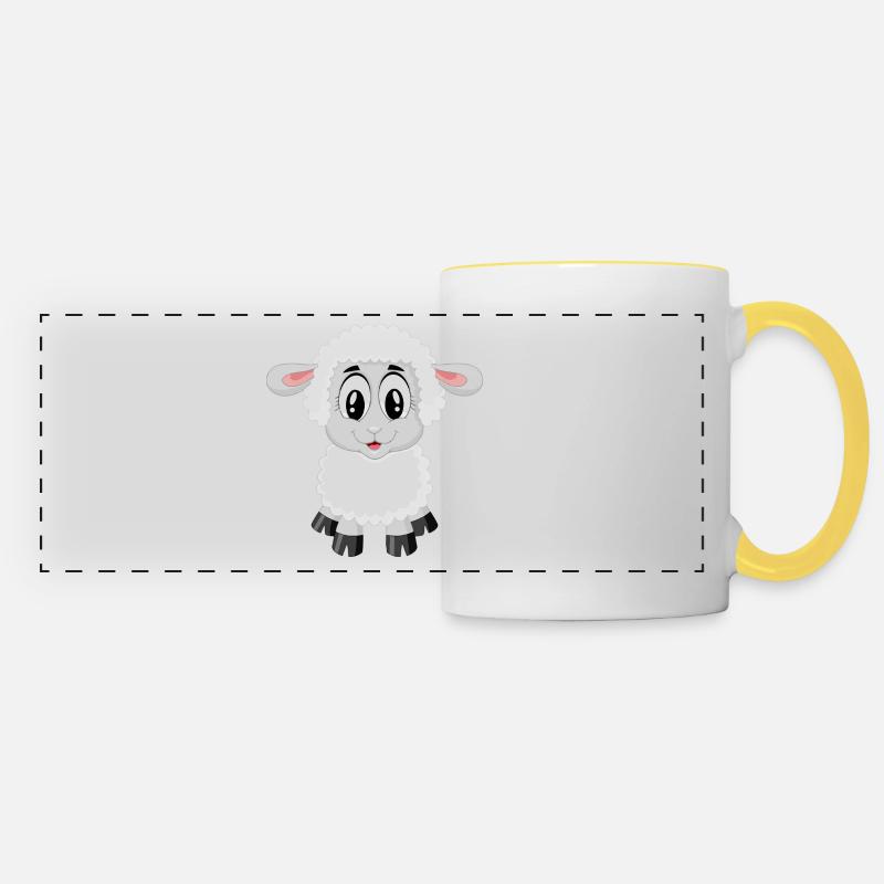 Sheep Baby Lamb - Panoramic Mug - white/yellow