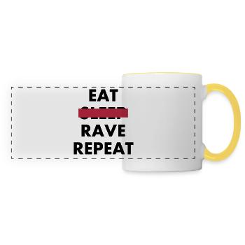 EAT - RAVE REPEAT - Panoramatasse - Weiß/Gelb - Vorne