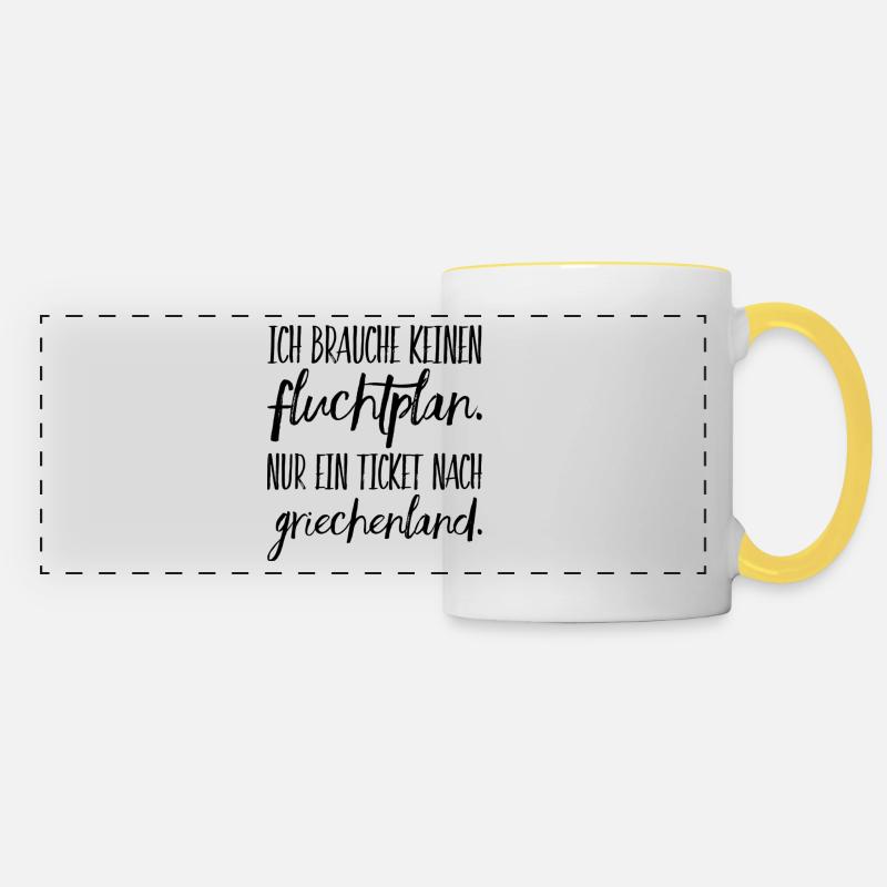 Funny Greek Saying Greece Gift - Panoramic Mug - white/yellow