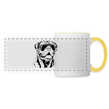 BORDEAUXDOGGE cool Sonnenbrille Hunde Wilsigns - Panoramatasse - Weiß/Gelb - Vorne
