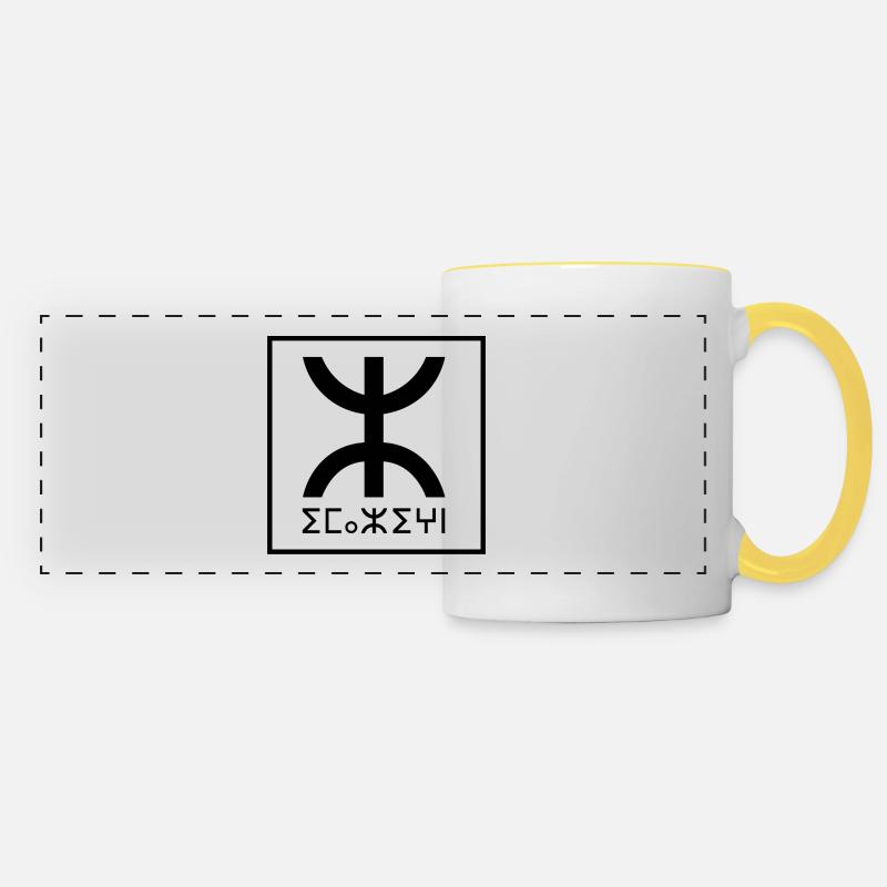 Amazigh Black Force - Panoramic Mug - white/yellow
