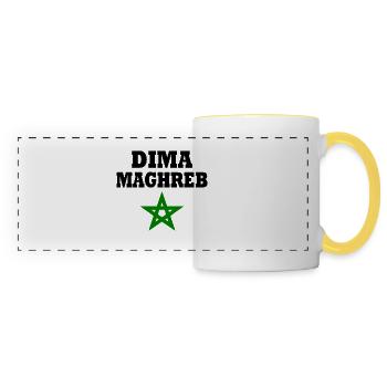 Dima maghreb - Mug panoramique contrasté et blanc - blanc/jaune - Devant