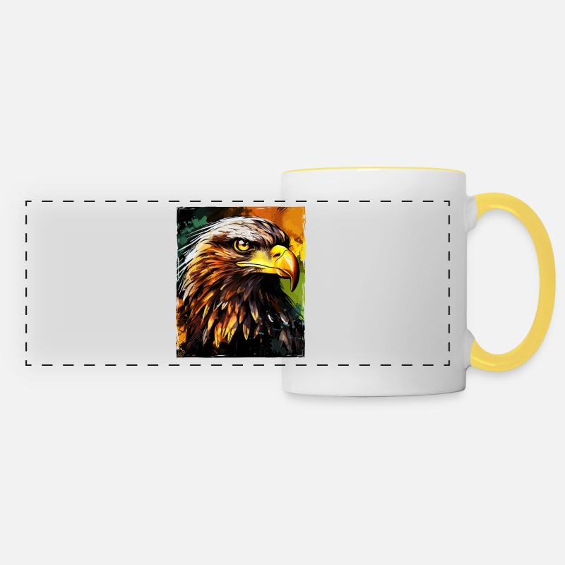 Eagle Portrait - Panoramic Mug - white/yellow