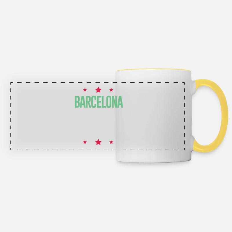 Barcelona 2024 Holidays - Panoramic Mug - white/yellow