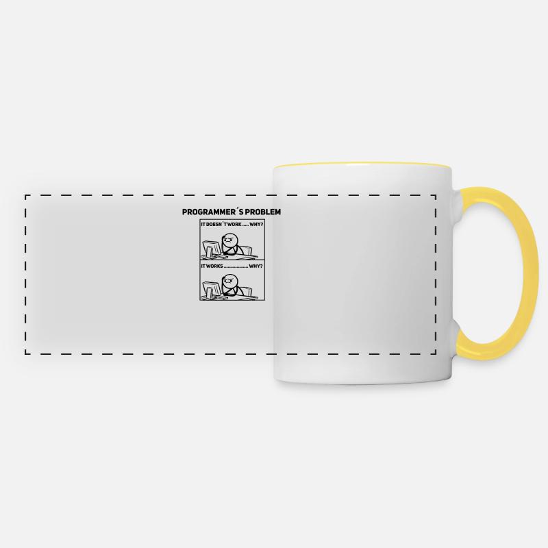 Programmierer Humor – Manchmal klappt’s nicht Shir - Panoramatasse - Weiß/Gelb