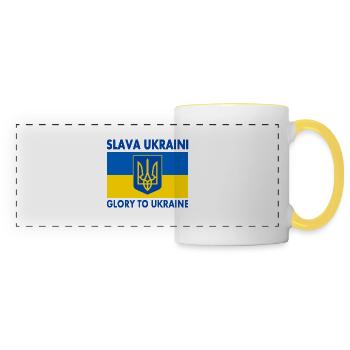 Slava ukraini - Panoramic Mug - white/yellow - Front