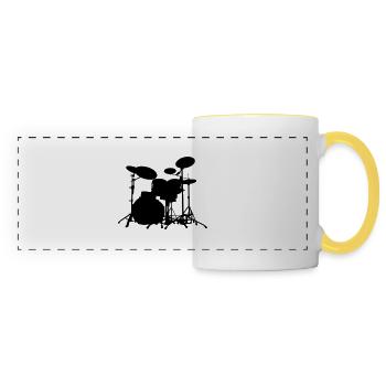 Schlagzeug - Drums - Panoramatasse - Weiß/Gelb - Vorne