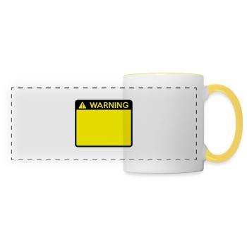 Warning Sign (2 colour) - Panoramic Mug - white/yellow - Front