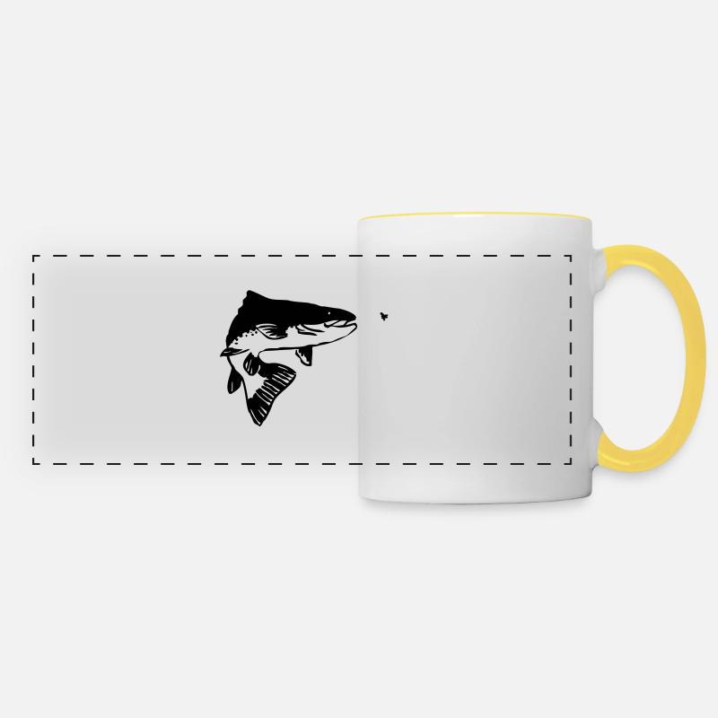 Trout - Panoramic Mug - white/yellow
