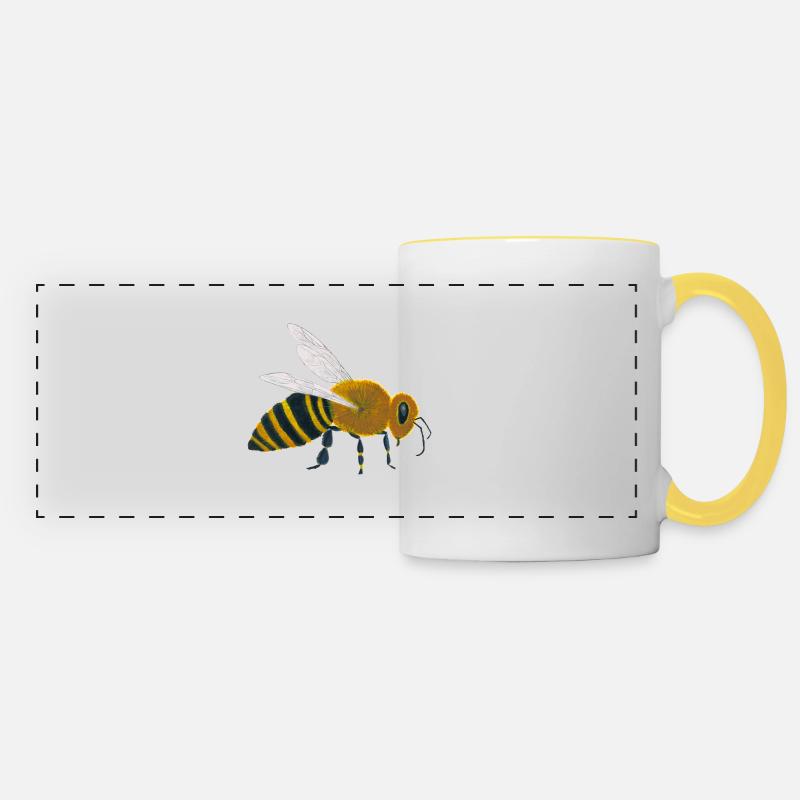 bee - Panoramic Mug - white/yellow