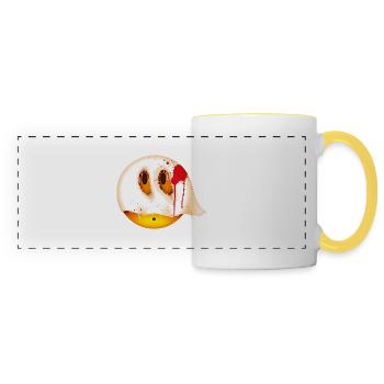 Smiley Glossy Bloody Ghost - Panoramic Mug - white/yellow - Front